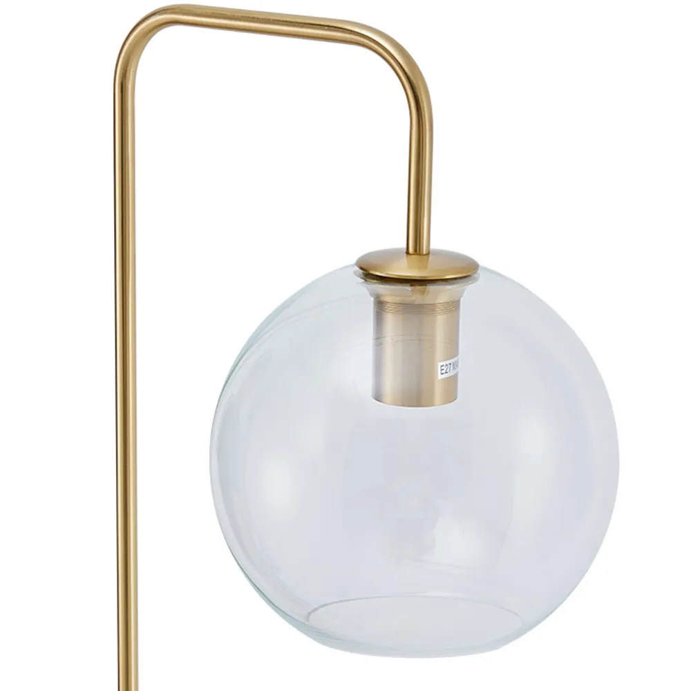 Arched Arm Floor Lamp with Foot Switch - Gold, Metal