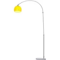 Arched Floor Lamp with Marble Base - Orange, Chrome