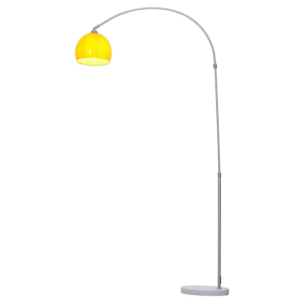 Arched Floor Lamp with Marble Base - Orange, Chrome image