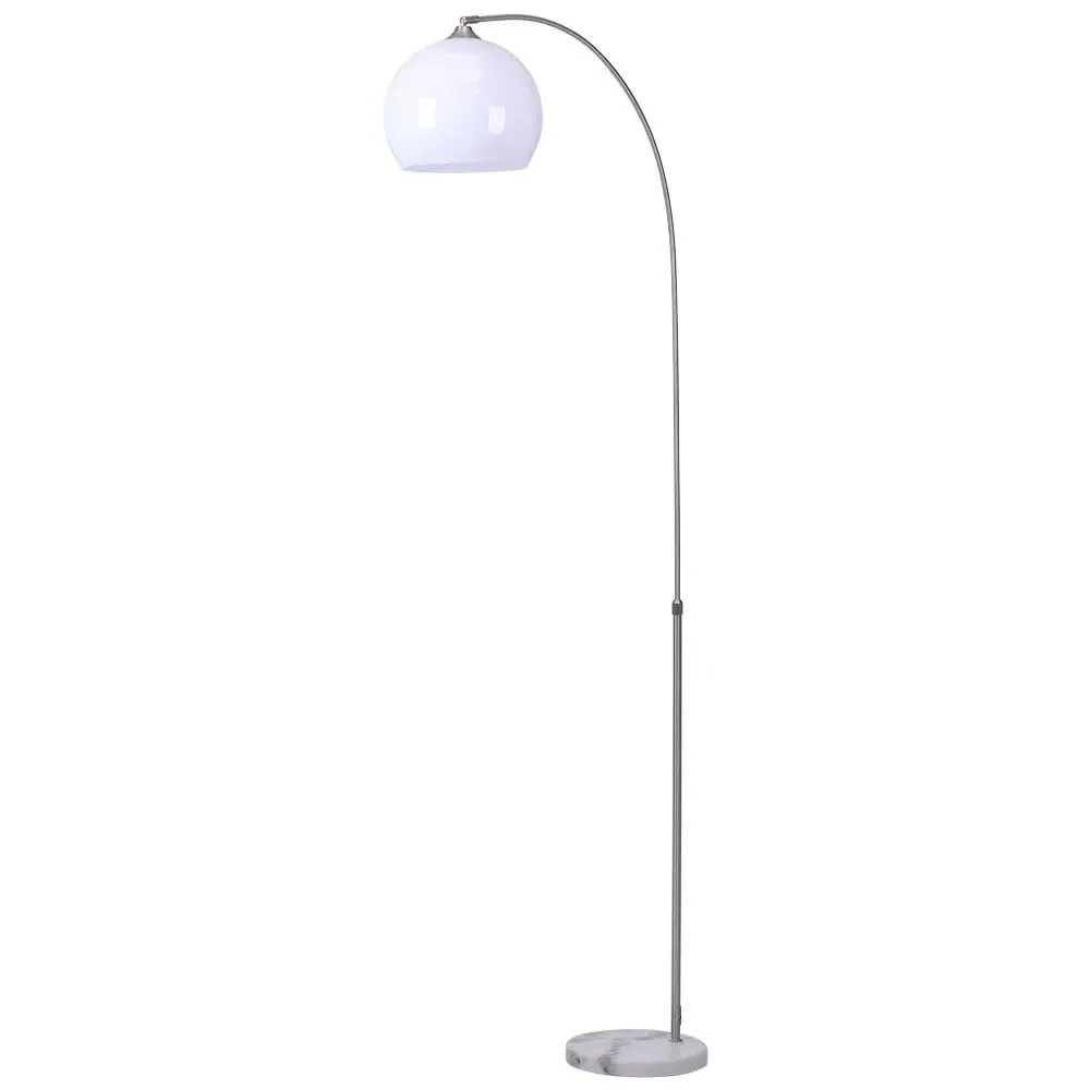 Arched Floor Lamp with Marble Base - White image