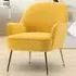 Armchair with Gold Legs - Yellow, Velvet