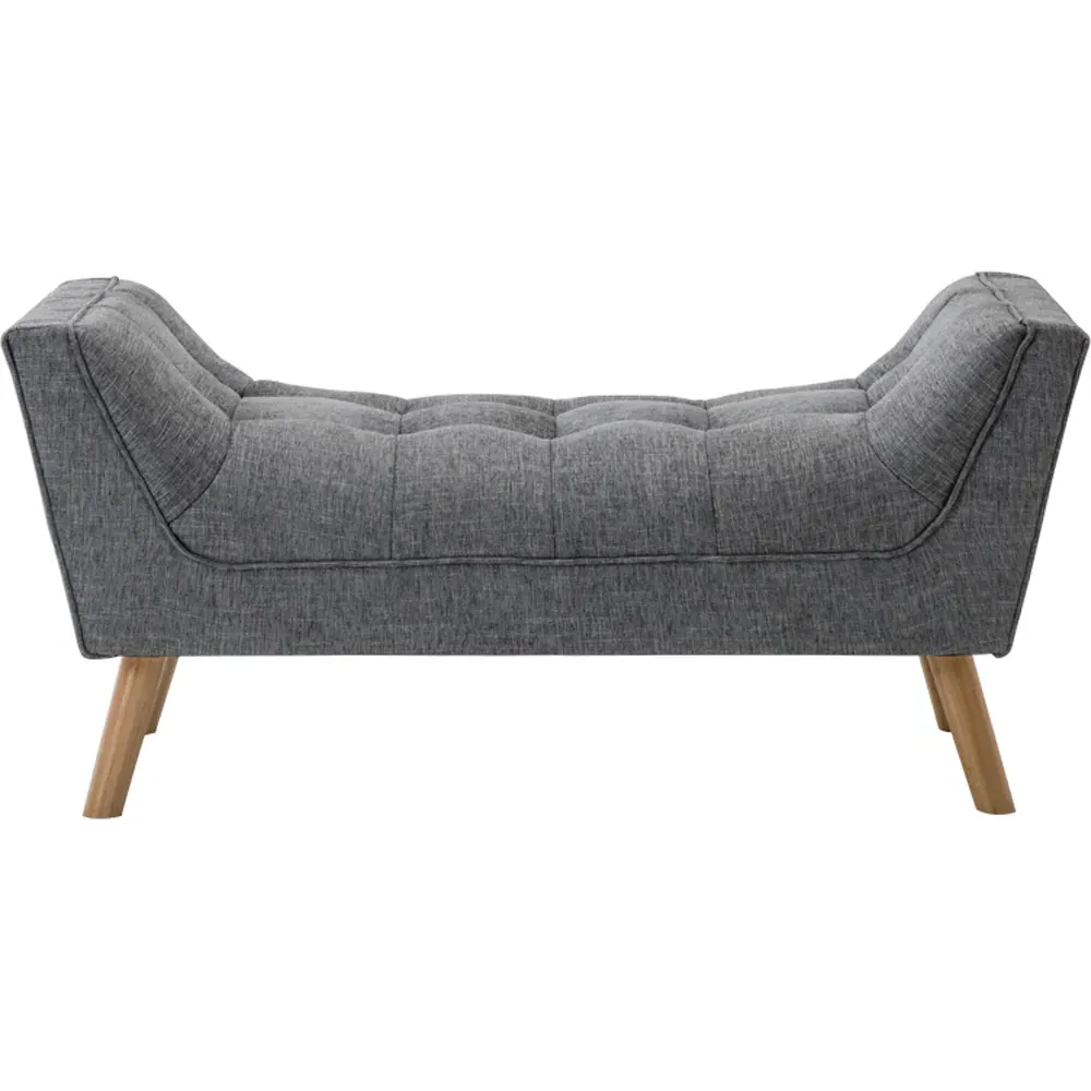 Armed Upholstered Bench - Dark Grey, Chenille