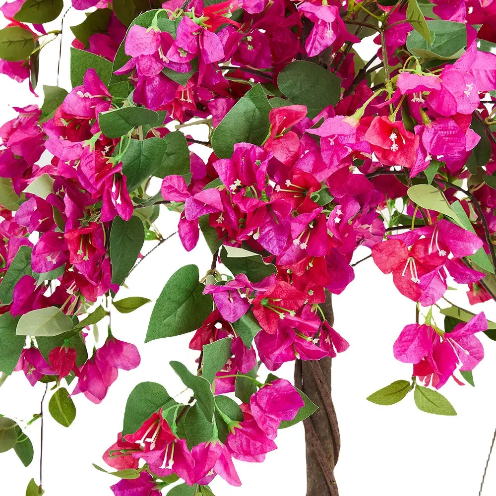 Artificial Bougainvillea Tree with Spiral Trunk - Red, Multi