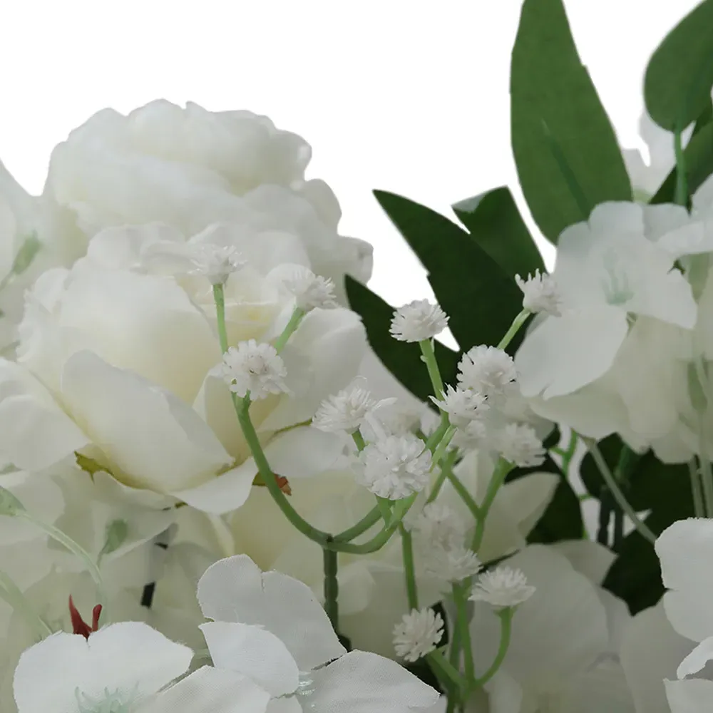 Artificial Cherry Blossom Rose Garland - White