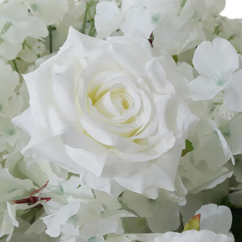 Artificial Cherry Blossom Rose Garland - White