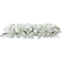 Artificial Cherry Blossom Rose Garland - White