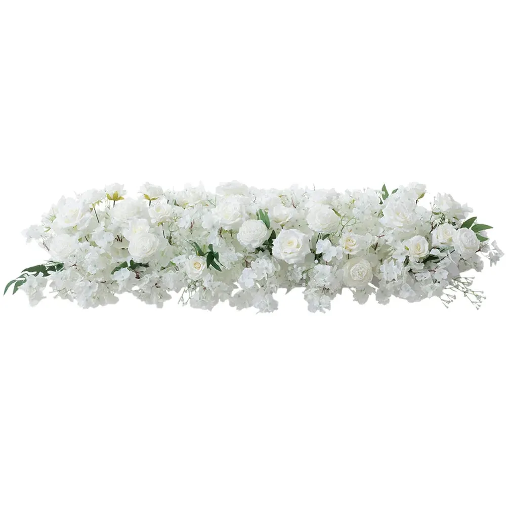 Artificial Cherry Blossom Rose Garland - White