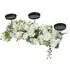 Artificial Floral Arrangement Candlesticks with Light - White