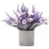 Artificial Lavender Flower in Wood Planter - Purple