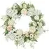Artificial Mixed Flowers Peony Wreath 38cm - Champagne White