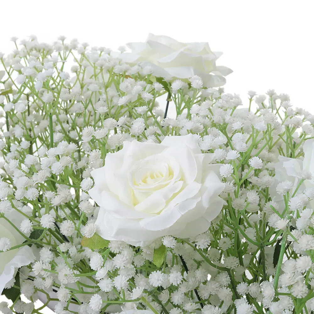 Artificial Rose Garland Row Decoration - White