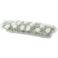 Artificial Rose Garland Row Decoration - White