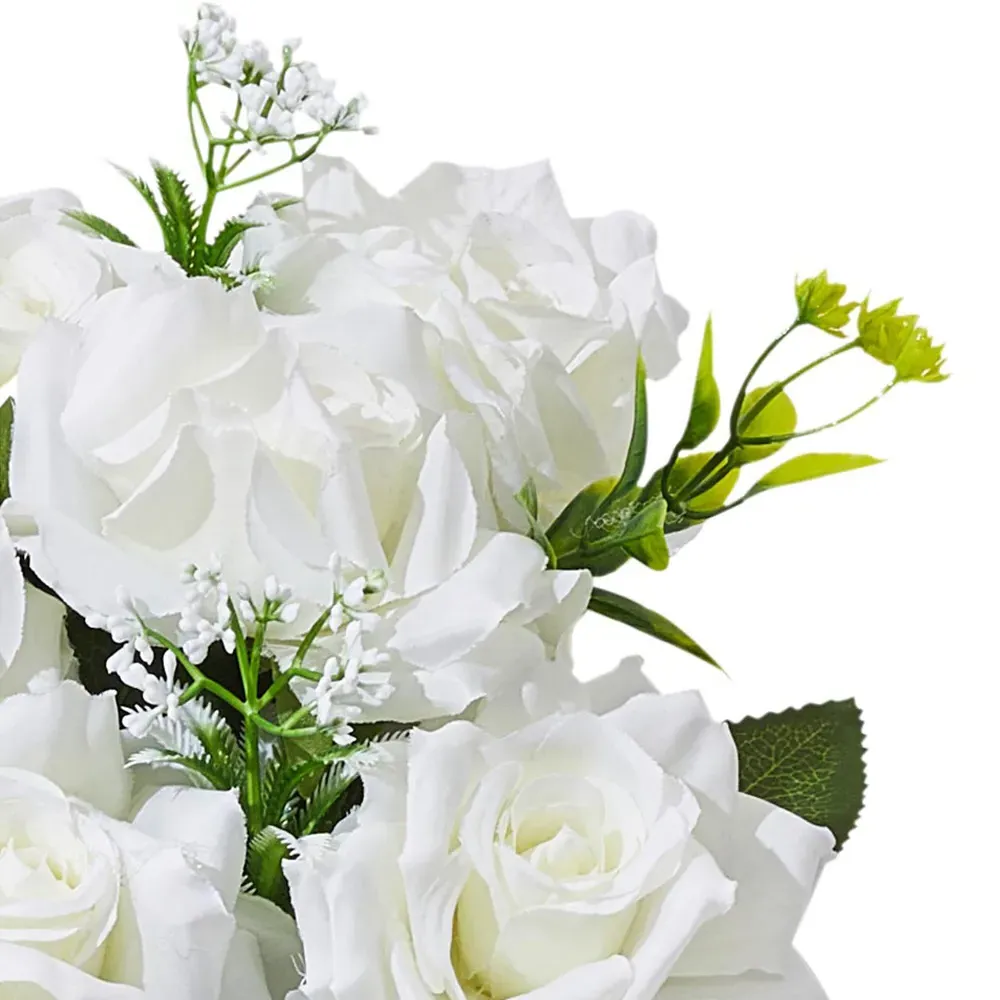 Artificial Rose Row Decoration - White