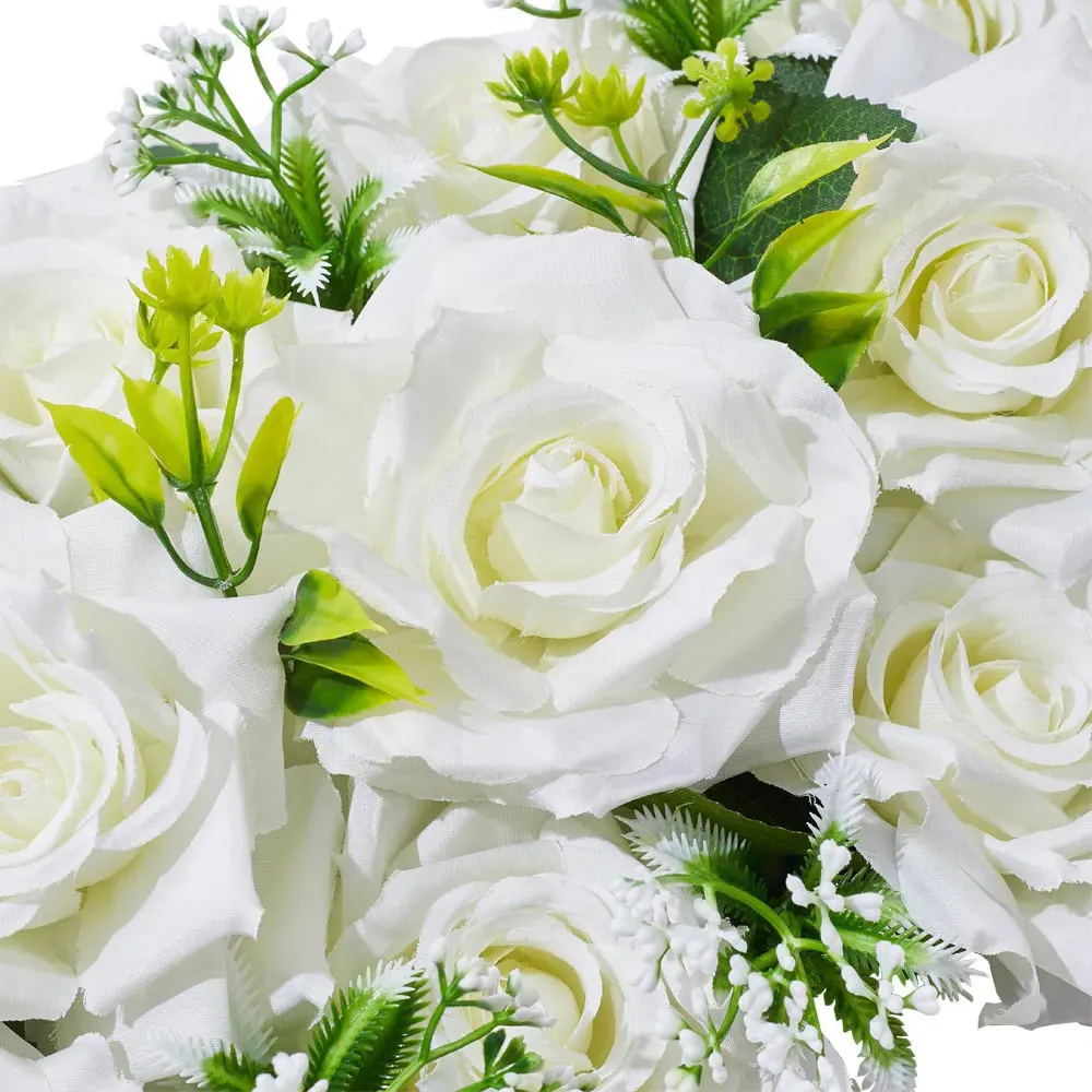 Artificial Rose Row Decoration - White