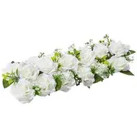 Artificial Rose Row Decoration - White