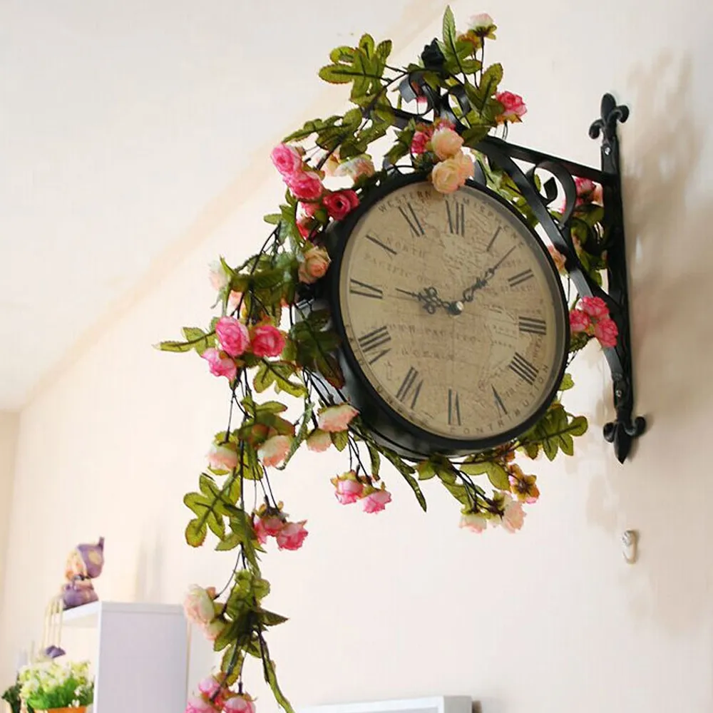 Artificial Rose Vine Hanging Garland - Light Pink