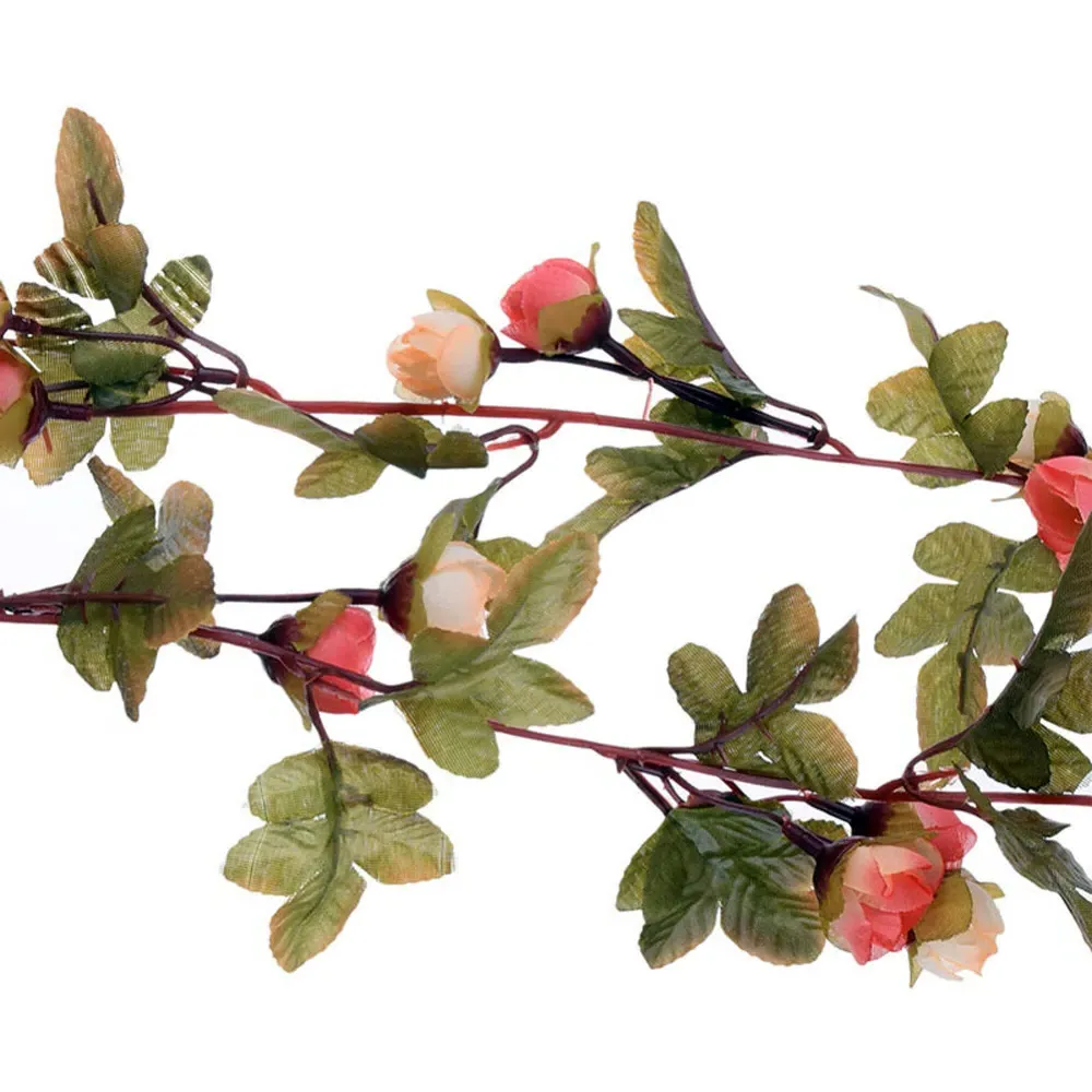 Artificial Rose Vine Hanging Garland - Light Pink