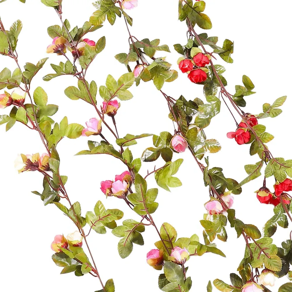 Artificial Rose Vine Hanging Garland - Light Pink image