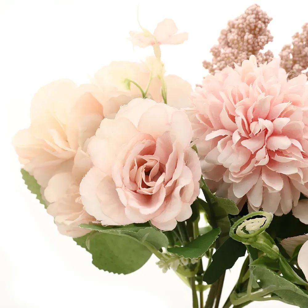 Artificial Silk Flower Bouquet for Wedding - Pink