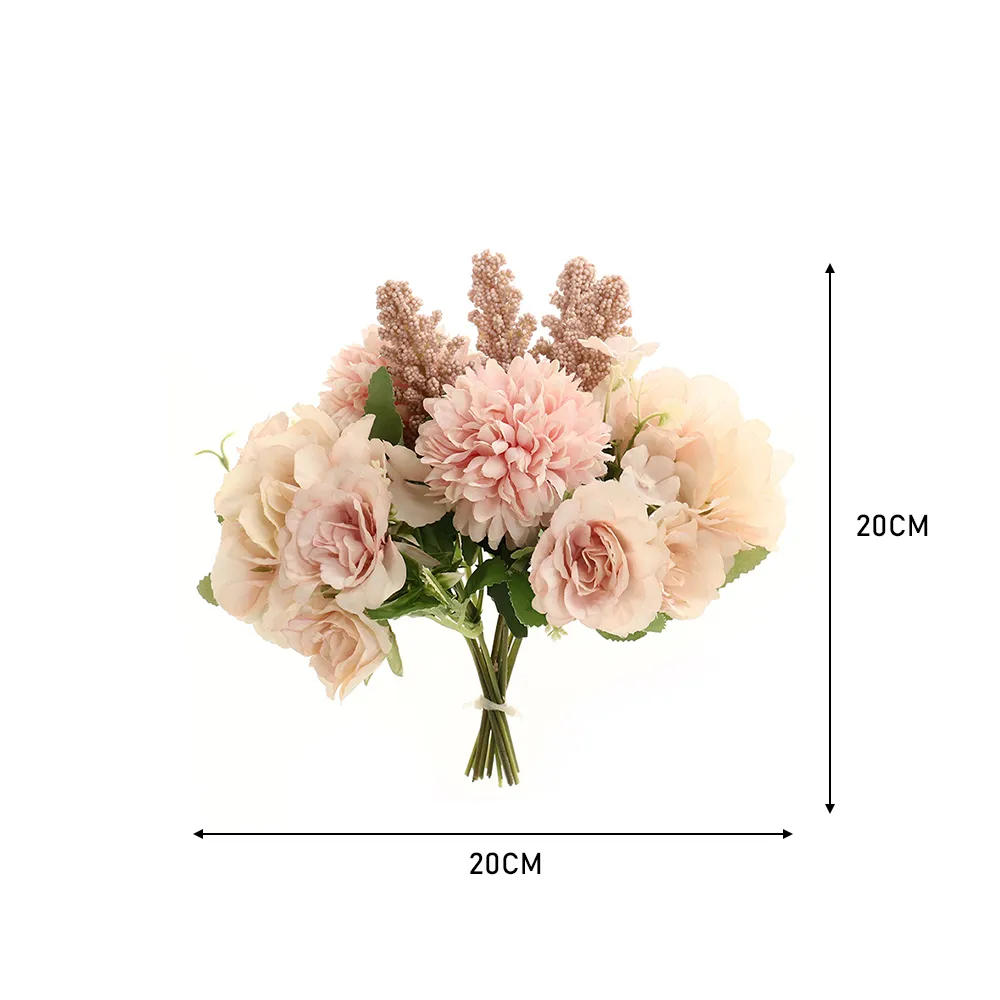 Artificial Silk Flower Bouquet for Wedding - Pink