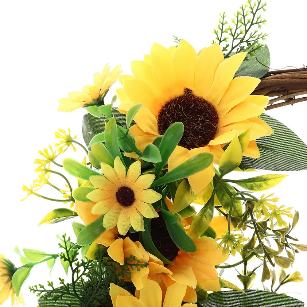 Artificial Sunflower Wreath - Yellow