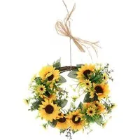 Artificial Sunflower Wreath - Yellow