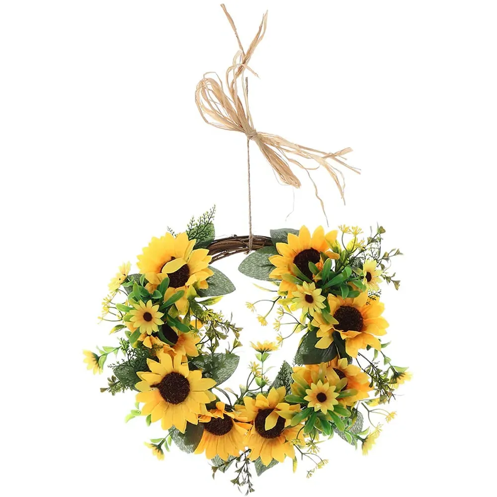 Artificial Sunflower Wreath - Yellow