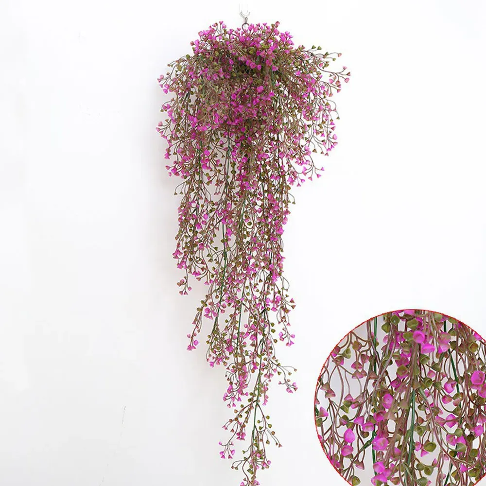Artificial Vine Plants Hanging Decoration - Purple Red