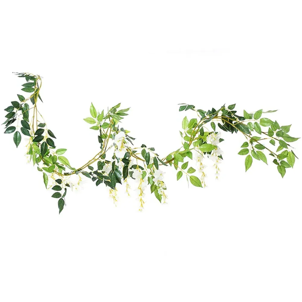 Artificial Wisteria Hanging Garland 2 Pack - Green