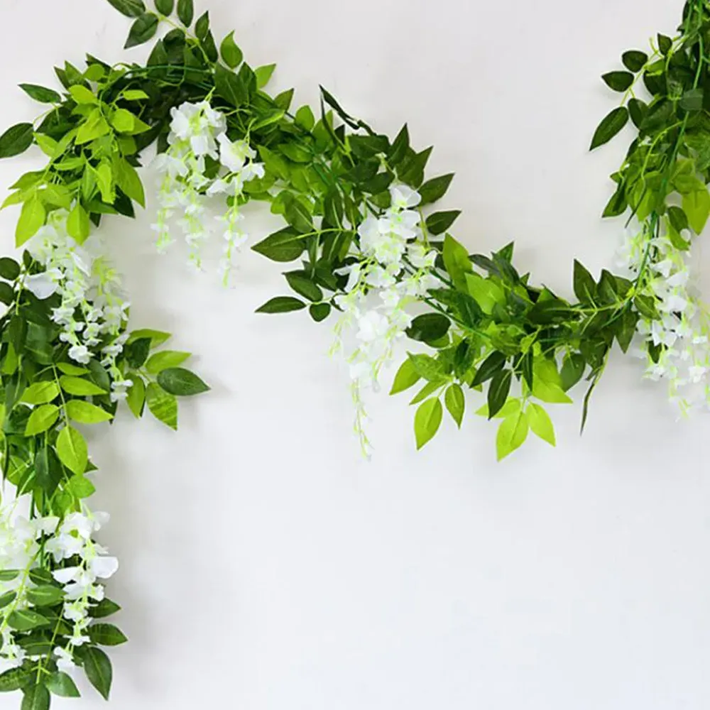 Artificial Wisteria Hanging Garland 2 Pack - Green