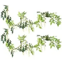 Artificial Wisteria Hanging Garland 2 Pack - Green