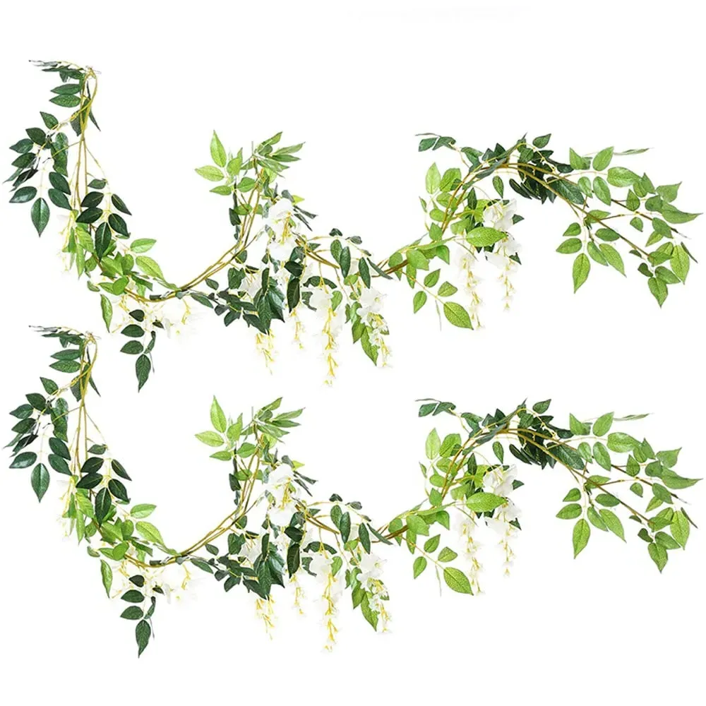 Artificial Wisteria Hanging Garland 2 Pack - Green image