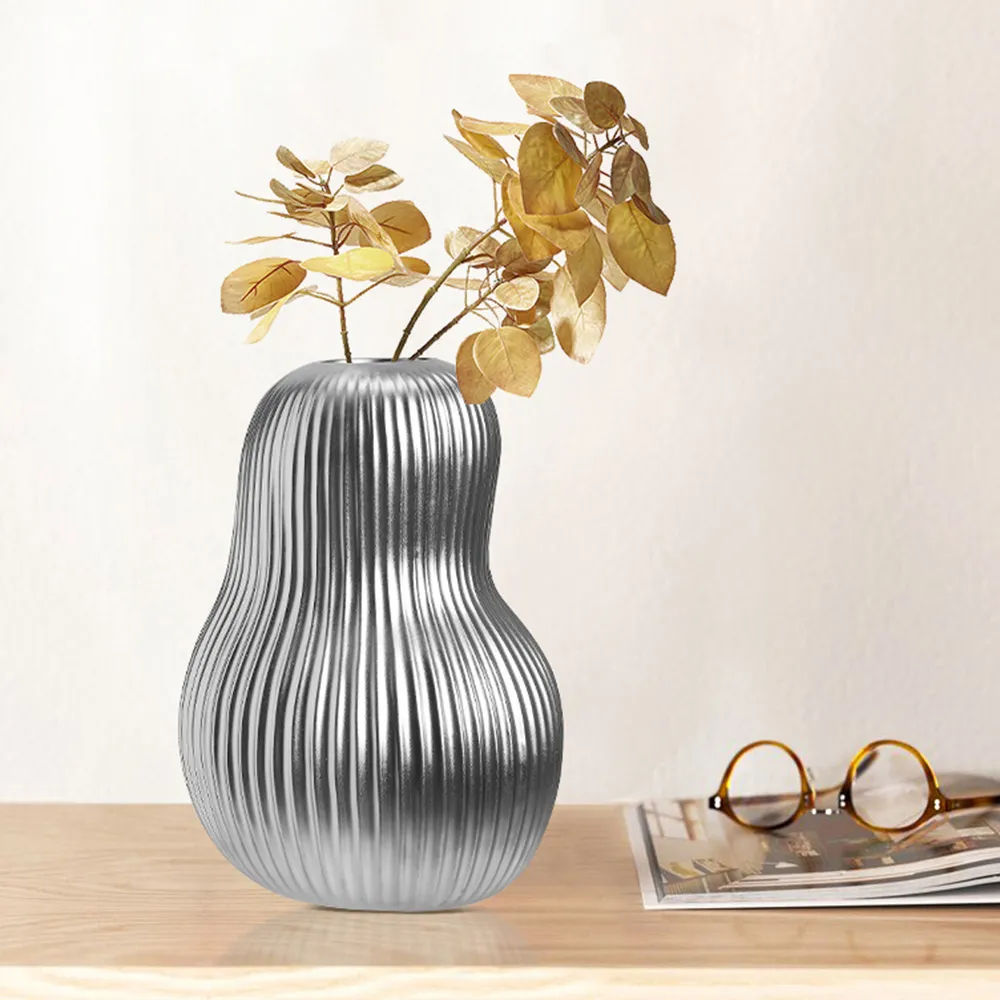 Artistic Gourd Flower Vase - Silver
