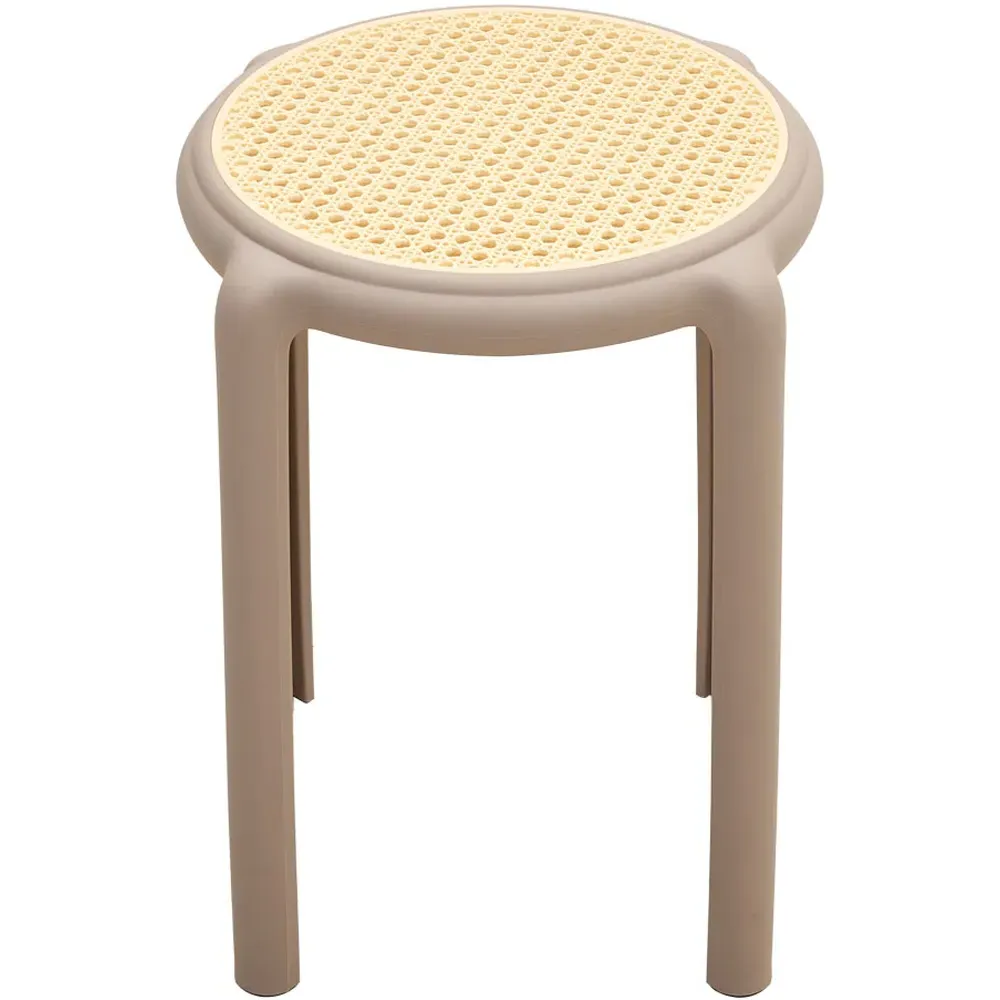 Backless Stacking Stool 6 Pack - Cream, Plastic