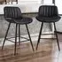 Bar Stools Set of 2 - Black, PU Leather
