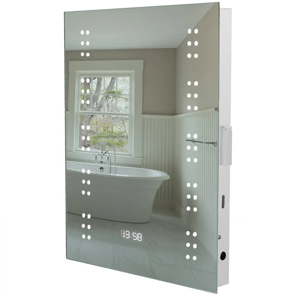 Bathroom Mirror with Sensor LED Light - White