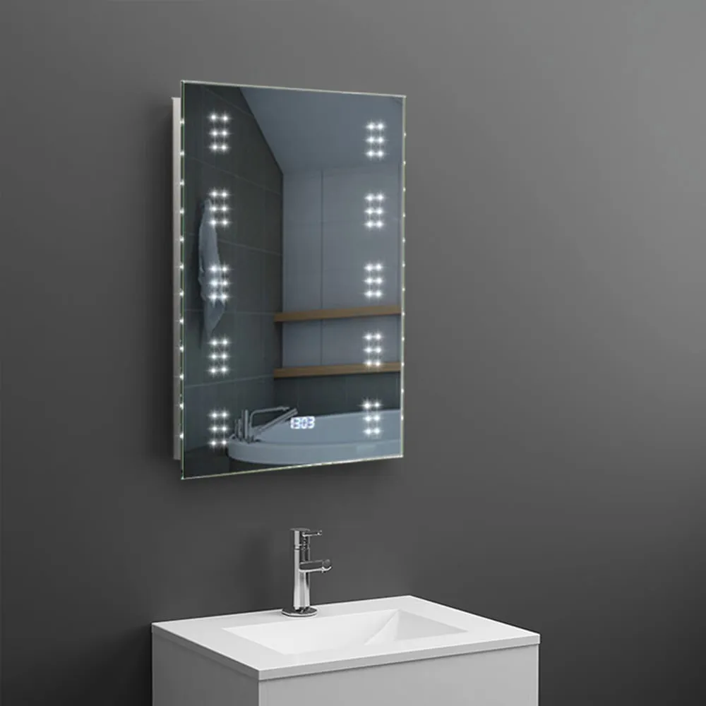 Bathroom Mirror with Sensor LED Light - White