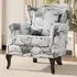 Butterfly Wingback Armchair - White, Velvet