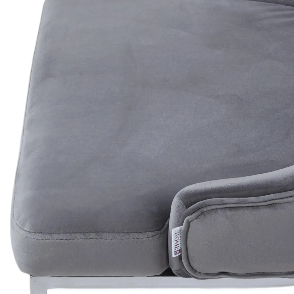 Button Tufted Armchair - Grey, Suede