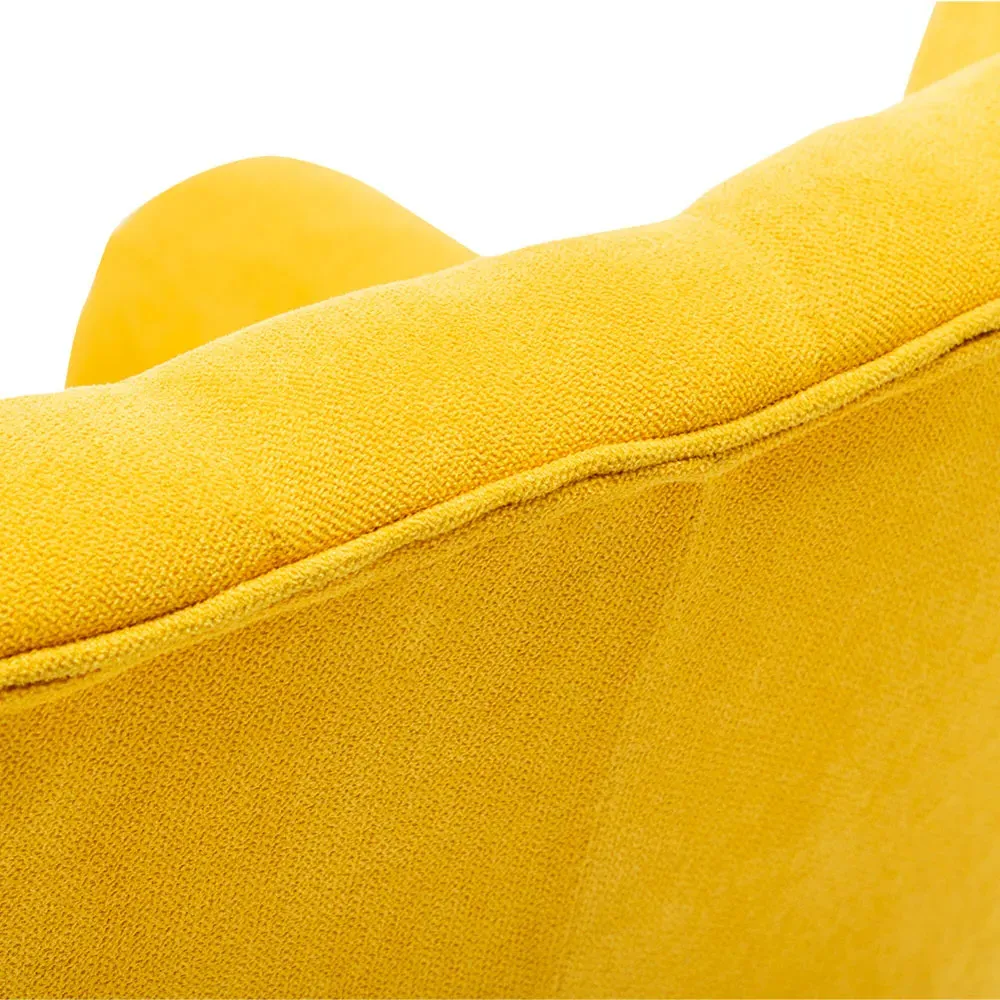 Button Tufted Armchair with Lumbar Pillow - Yellow