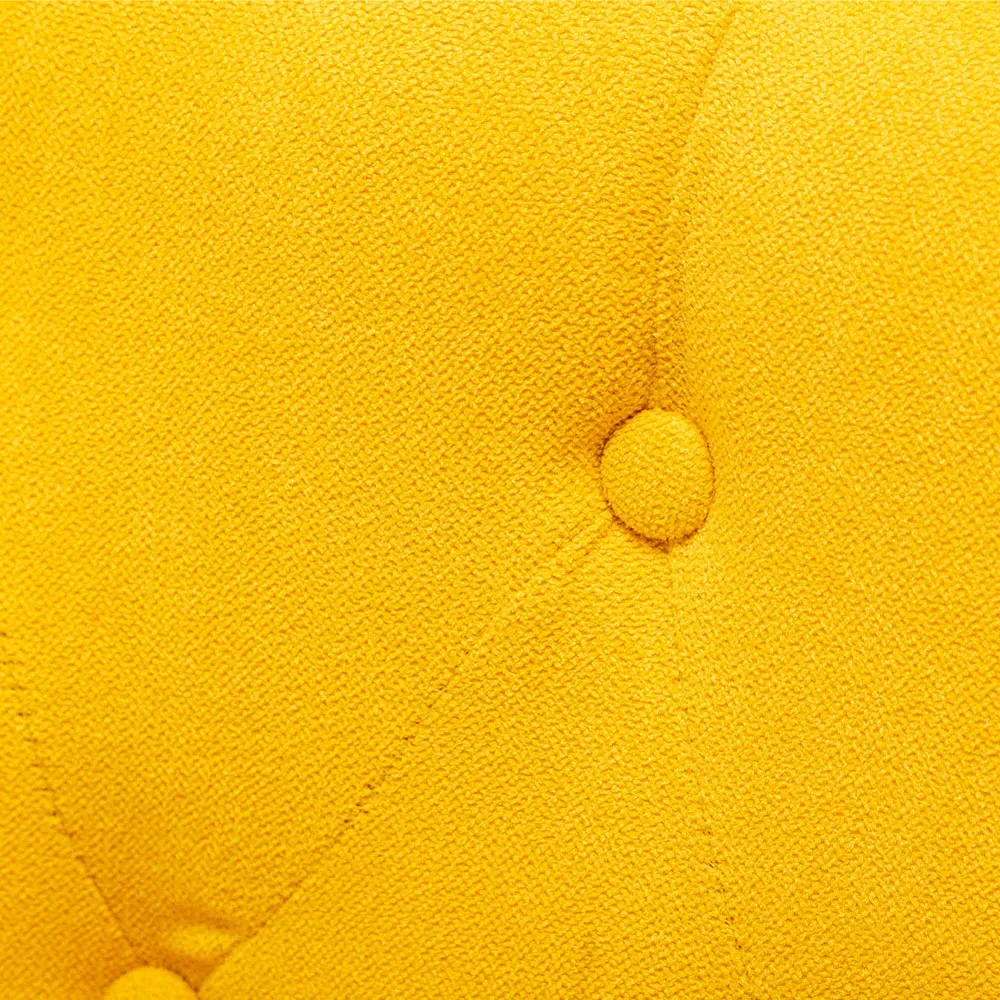 Button Tufted Armchair with Lumbar Pillow - Yellow