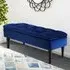 Buttoned Storage Bench - Blue, Velvet