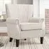 Channel Deep Cushioned Armchair with Nailhead Trim - Beige