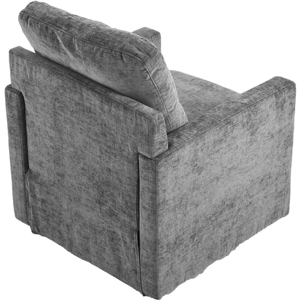 Chenille Swivel Lounge Chair - Grey