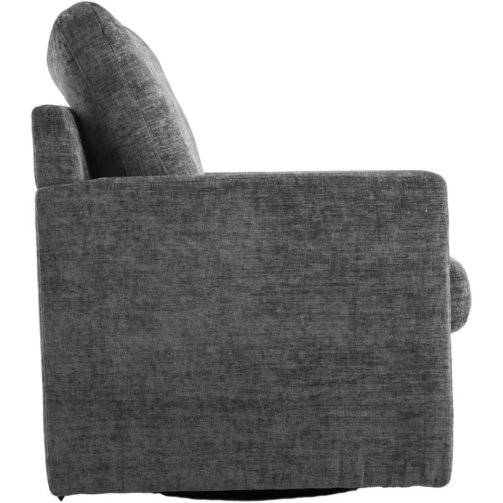 Chenille Swivel Lounge Chair - Grey