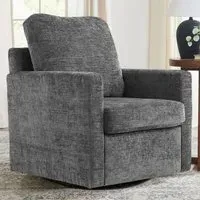 Chenille Swivel Lounge Chair - Grey