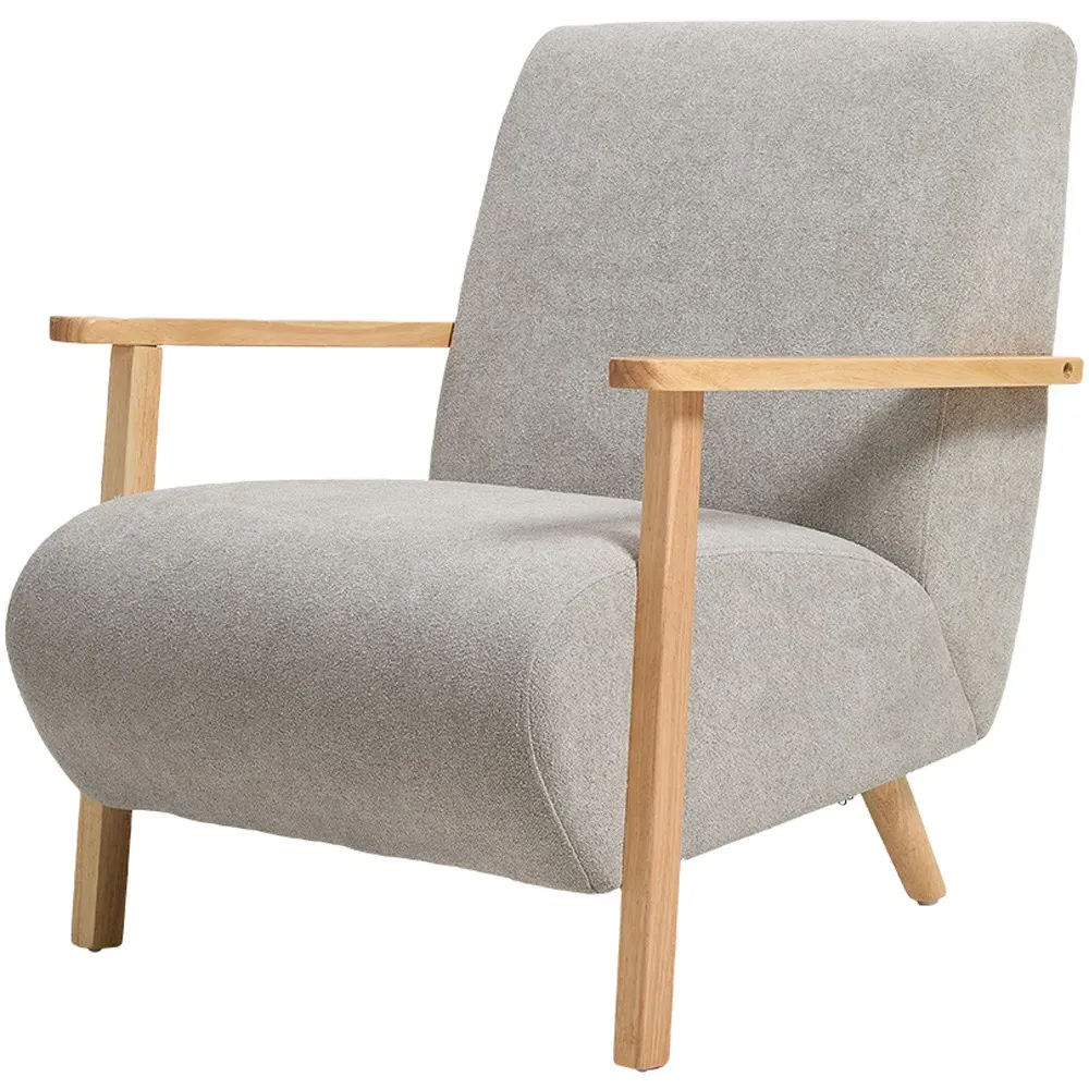 Chenille Upholstered Armchair - Grey