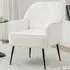 Chenille Upholstered Leisure Chair with Armrests - Cream