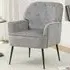 Chenille Upholstered Leisure Chair with Armrests - Grey