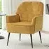 Chenille Upholstered Leisure Chair with Armrests - Yellow